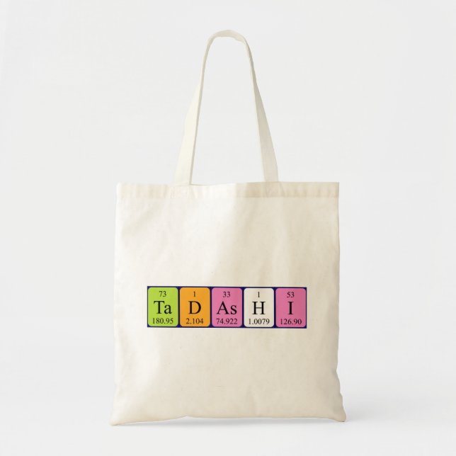 Tadashi periodic table name tote bag (Front)