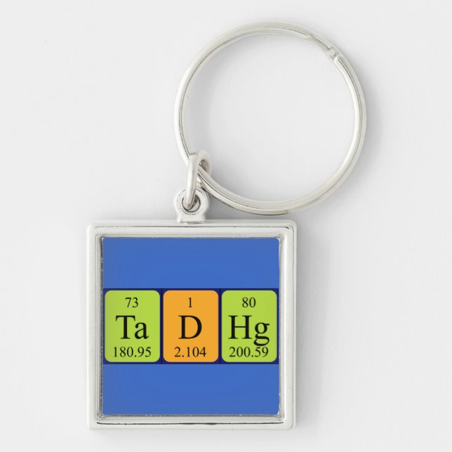 Tadhg periodic table name keyring (Front)
