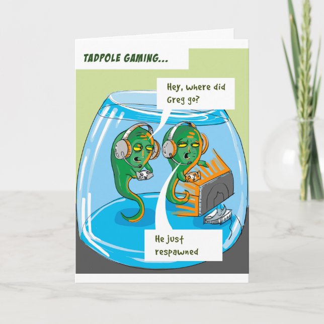 Tadpole gaming happy birthday card (Front)