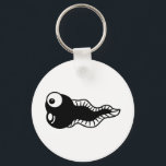 Tadpole Keychain<br><div class="desc">Cute cartoon illustration of a black and white tadpole with a large googly eyeball. Image available on various gifts and products.</div>