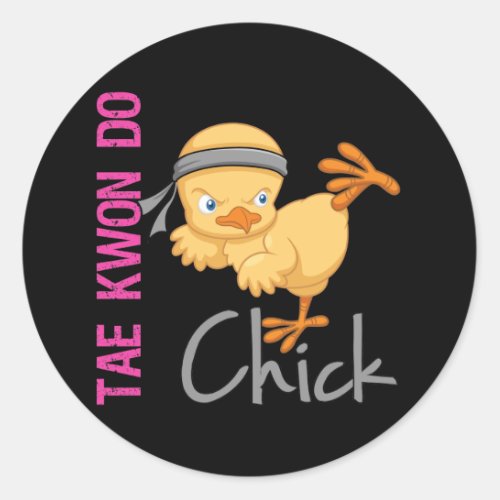 Tae Kwon Do Chick Classic Round Sticker
