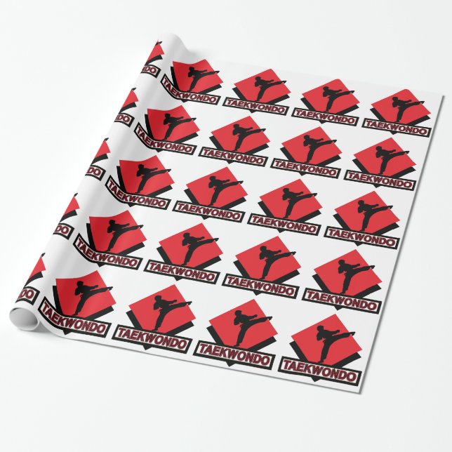 Tae Kwon Do red wrapping paper Taekwondo gift wrap (Unrolled)