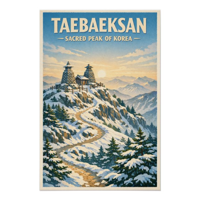 Taebaeksan Mountain, South Korea, in a classic Poster (Front)
