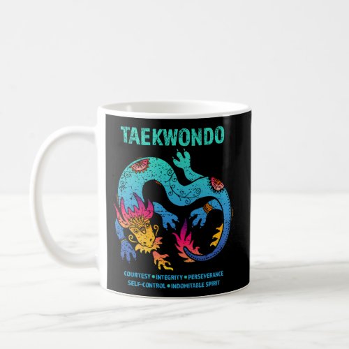 Taekwondo 5 Tenets Colorful Dragon Tae Kwon Do Mar Coffee Mug