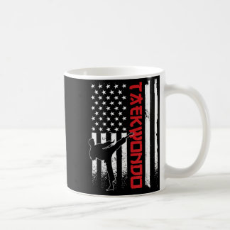 Taekwondo American Flag Taekwondo Fighter US Flag Coffee Mug