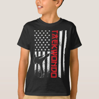 Taekwondo American Flag Taekwondo Fighter US Flag T-Shirt