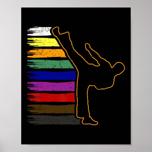 Taekwondo And Karate Black Belt Martial Art Studen Poster (Front)
