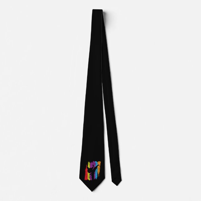 Taekwondo Belts Silhouette Karate Fighter Gift Neck Tie (Front)