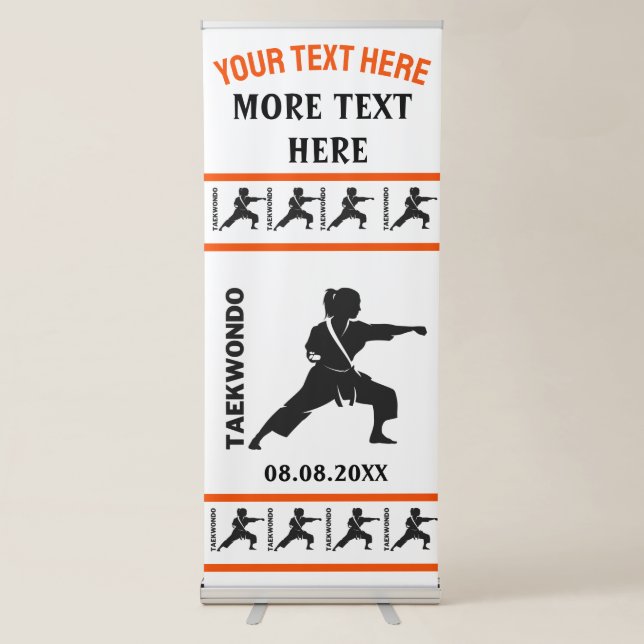 Taekwondo Birthday Girl, Taekwondo Player Retractable Banner (Front)