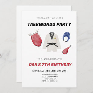 Taekwondo birthday invitation