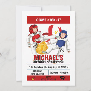 Taekwondo Birthday Party Invitation (Boys)