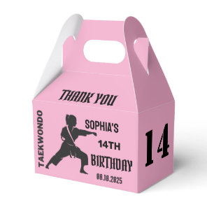 Taekwondo Birthday Party, Taekwondo Girl Player Favor Boxes
