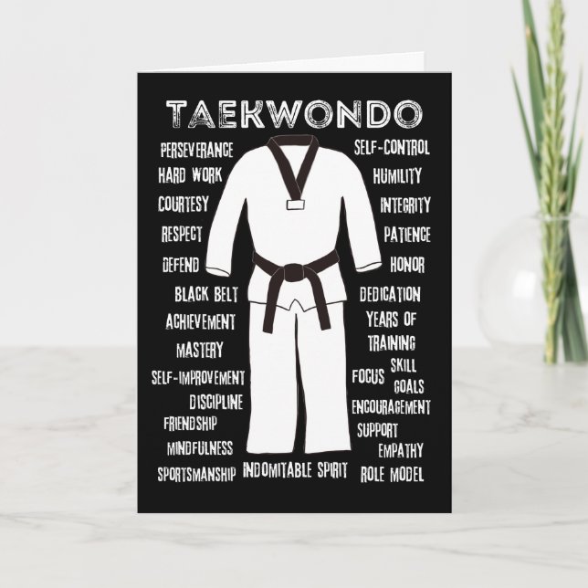 Taekwondo Black Belt Congratulations Card (Front)