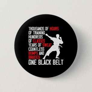Taekwondo Black Belt Funny Karate Judo Martial Art Button