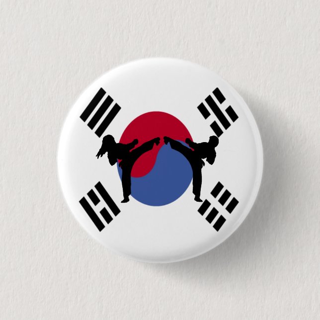 Taekwondo Boy and Girl Button (Front)