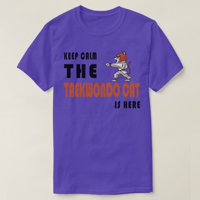 Taekwondo Cat Design T-Shirt (Design Front)