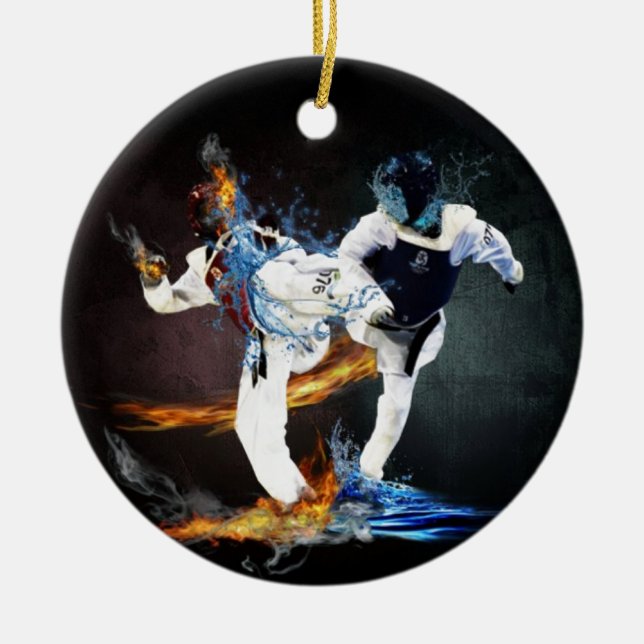 taekwondo ceramic ornament (Front)