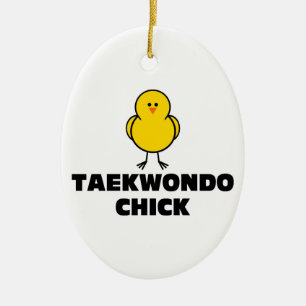 Taekwondo Chick Ceramic Ornament