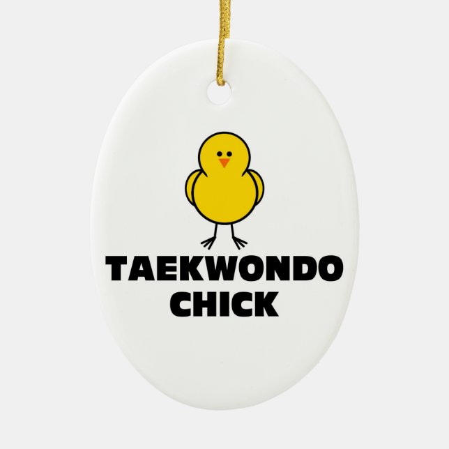 Taekwondo Chick Ceramic Ornament (Front)