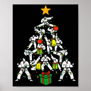 Taekwondo Christmas Tree Xmas Martial Arts Karate Poster