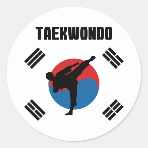 Taekwondo Classic Round Sticker