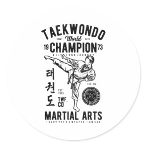 Taekwondo Classic Round Sticker