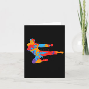 Taekwondo Colorful Martial Arts Men Kids Boys Kara Card