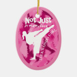 Taekwondo Cute Pink White Girly Quote Ceramic Ornament