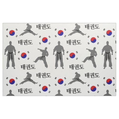 Taekwondo Fighter Martial Art 태권도 South Korea Flag Fabric