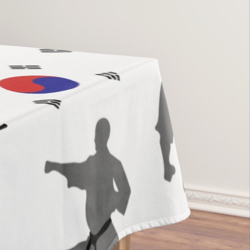 Taekwondo Fighter Martial Art 태권도 South Korea Flag Tablecloth