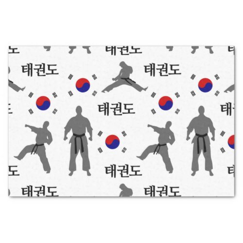 Taekwondo Fighter Martial Art 태권도 South Korea Flag Tissue Paper