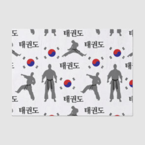 Taekwondo Fighter Martial Art 태권도 South Korea Flag Tissue Paper