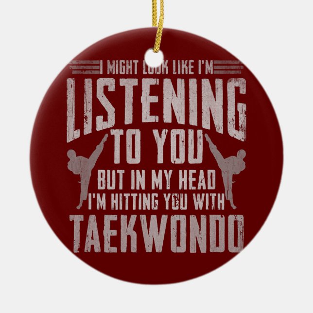 Taekwondo Gifts For Boys Girls Adults TKD  Ceramic Ornament (Front)