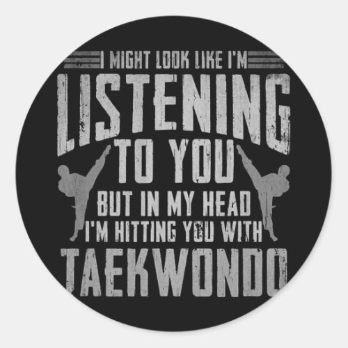 Taekwondo Gifts For Boys Girls Adults TKD  Classic Round Sticker