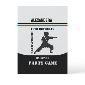 Taekwondo Girl Birthday Taekwondo Player Party Gam