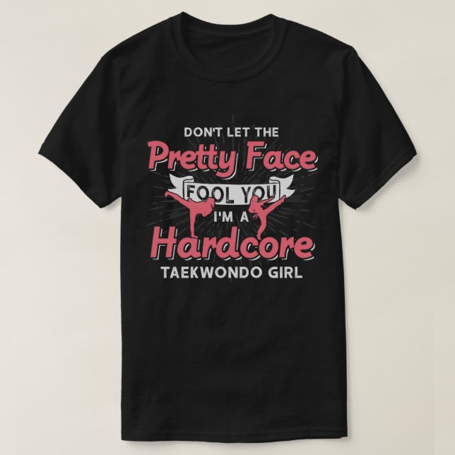 Taekwondo Girl Fighter Martial Arts T-Shirt (Design Front)