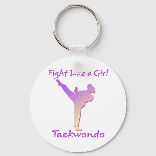 Taekwondo Girl Keychain (Front)