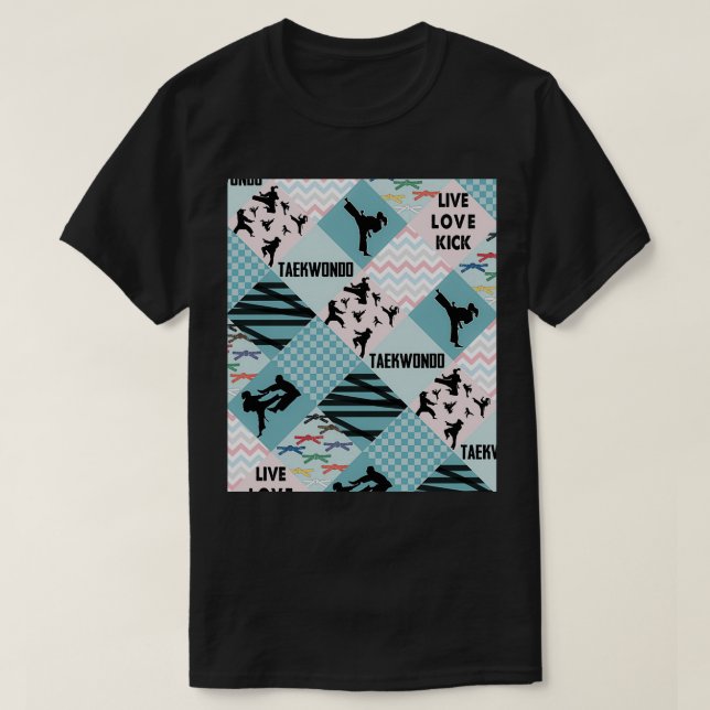 TAEKWONDO GIRL PATTERN CROSS Perfect Gift taekwond T-Shirt (Design Front)