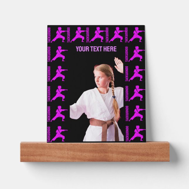 Taekwondo Girl Player Birthday Karate Girl Picture Ledge (Front)