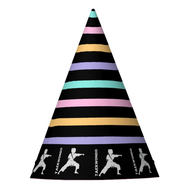 Taekwondo Girl Player Birthday  Party Hat (Front)