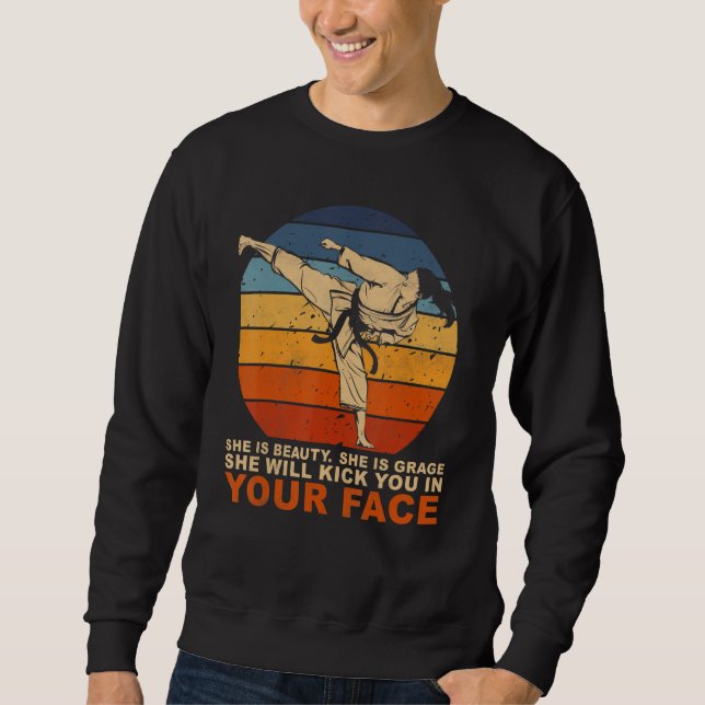Taekwondo Girl  She Is Beauty Martiel Arts  Women Sweatshirt (Front)