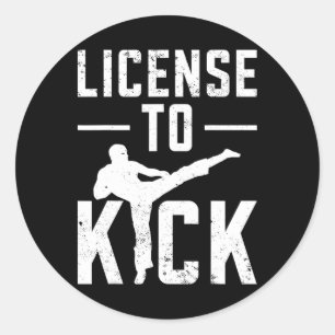 Taekwondo Girls Kids Karate Martial Arts  Classic Round Sticker