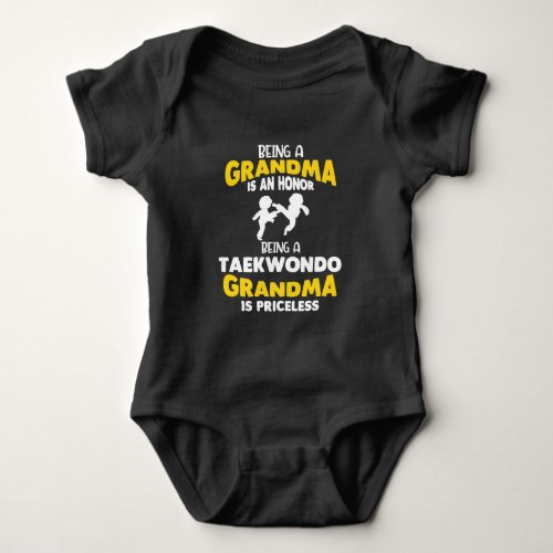 Taekwondo Grandma Family Martial Arts Self Defense Baby Bodysuit