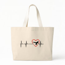 taekwondo heartbeat design large tote bag taekwondo heartbeat design large tote bag