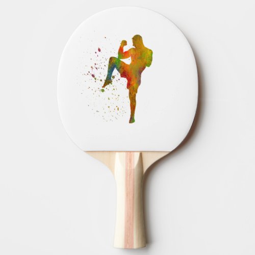 Taekwondo_karate en acuarela ping pong paddle