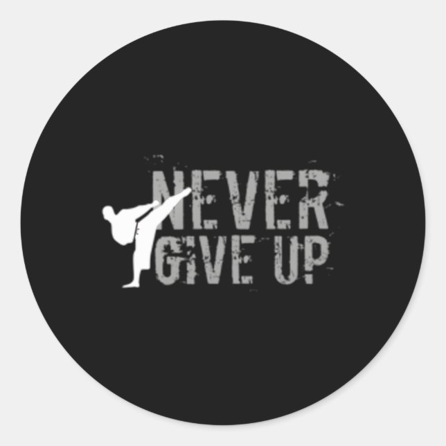 Taekwondo Karate Inspiration Classic Round Sticker (Front)
