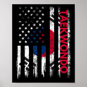 Taekwondo Karate Martial Arts Training Korean Flag Poster