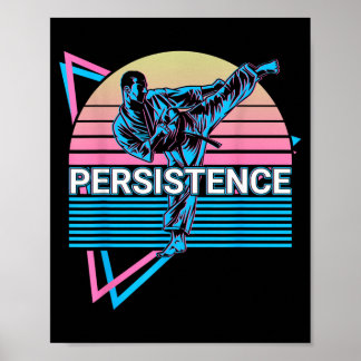 Taekwondo Karate Retro Persistence Poster