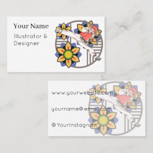 Taekwondo Kick Art - Martial Warrior & Korean Flow Business Card