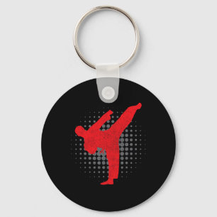 Taekwondo Kick Karate Boys Girls Martial Arts Vint Keychain